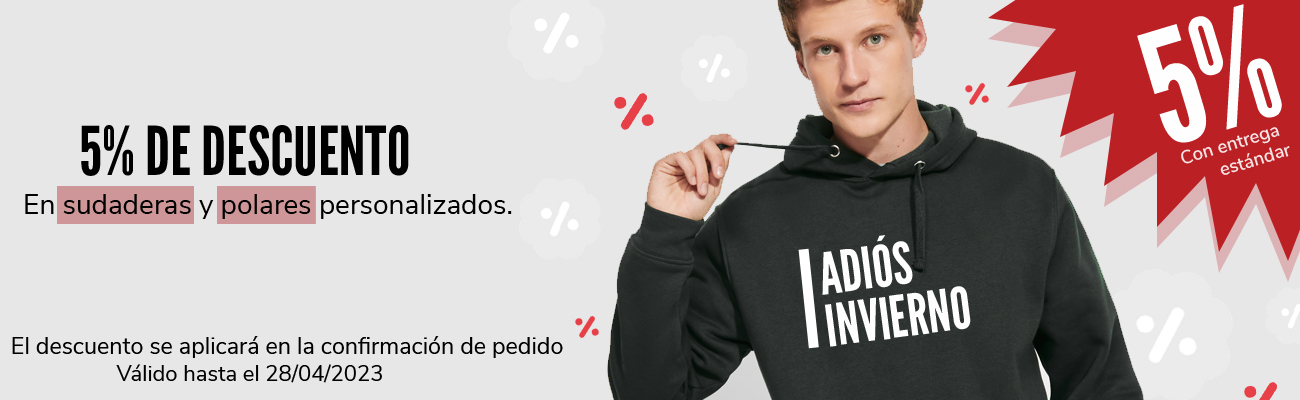 Descuento en sudaderas y polares personalizados